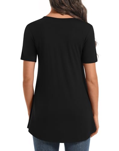 Maternity Tops for Women Summer Pleated Shirt - color: Black, size: Small