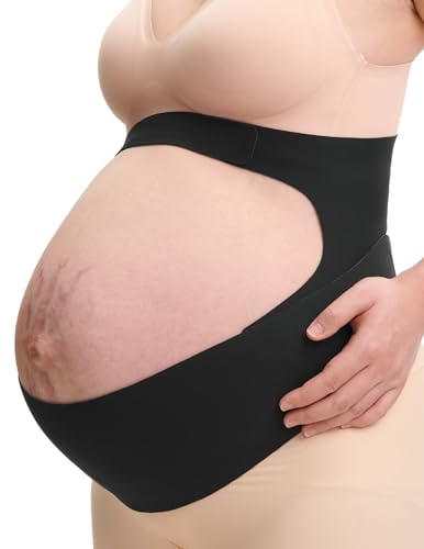 Momcozy Pregnancy Belly Band, CozySupport 3D Ergonest Maternity Belly Band - color: Black, size: Small