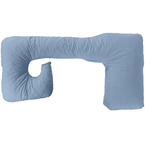 MyPillow Single L Shape Maternity Pillow – 56" x 28" Pregnancy & Body Support Pillow with Removable Zippered Cover, Sky Blue - color: Sky Blue, size: L -Shape