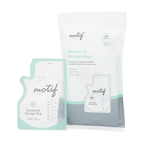 Motif Medical Breastmilk Storage Bags, 40 Count - size: 6 Ounce (Pack of 40)