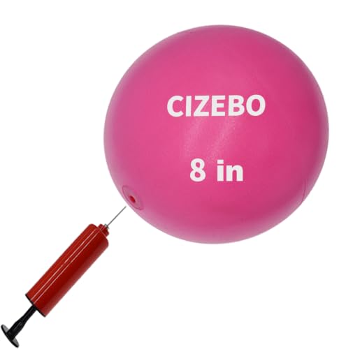 CIZEBO 6" or 8" Pilates Ball, Small Exercise Ball with Air Pump - color: Pink, size: 8 inch