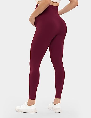 Buttergene 5 Pack Maternity Leggings with Elastic Band - color: 5pack Black/Black/Darkgrey/Coffee/Burgundy, size: Small
