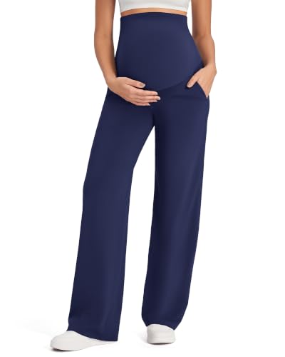 G4Free EverGoing Maternity Pants Over the Belly Pregnancy Work Trousers - color: Royal Blue, size: XX-Large