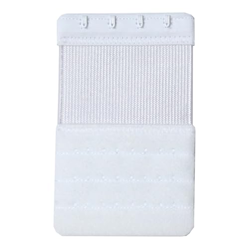 Bra Extenders 4 Hook Elastic Stretchy Bra Extensions Strap Comfortable 3pcs-Pack - color: White, 4 Hook 1/2 Inch Spacing