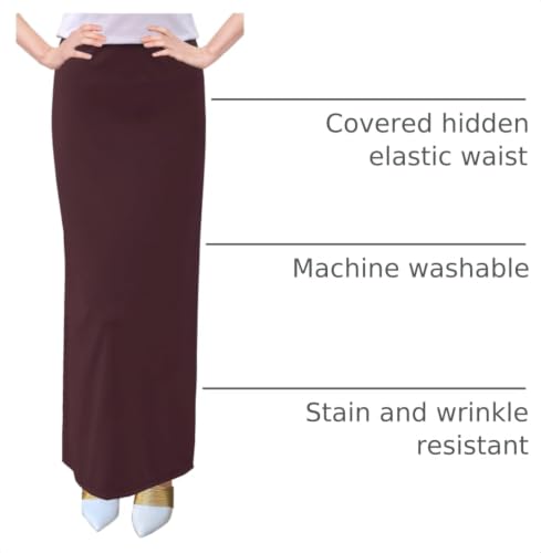 BABY O Women's Basic Modest 37" Below The Knee Ankle Length Maxi Straight Skirt - color: Eggplant, size: 6