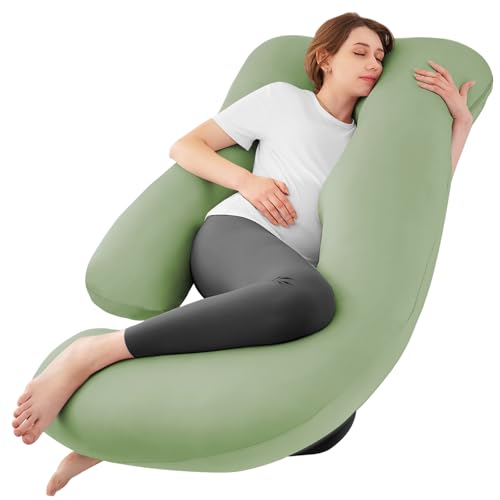 Cooling Pregnancy Pillows for Sleeping, 57'' Full Body Pillow, Green - color: Green, size: 57 Inch