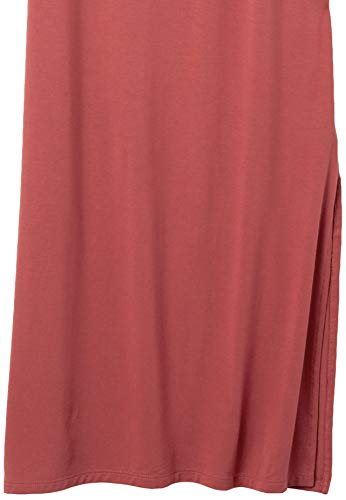 Amazon Essentials Women's Jersey Standard-Fit Short-Sleeve Crewneck Side Slit Maxi Dress - color: Brick Red, size: Small