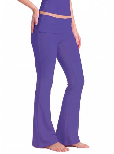 Flare Leggings for Women Tummy Control Bootcut Yoga Pants - color: 28"deep Purple, size: X-Large