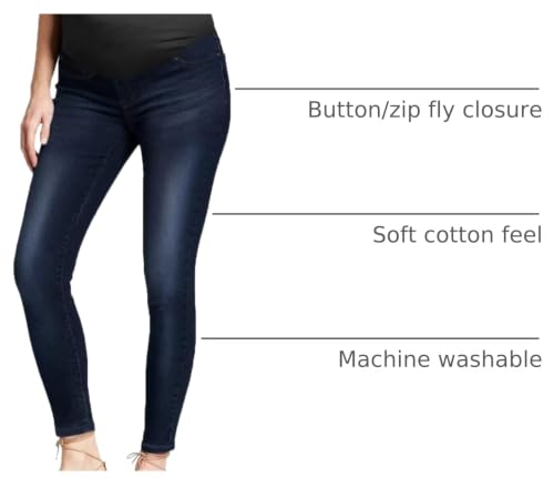 Hybrid & Company Women's Comfy Maternity Jeans - color: Pm5826a-darkwash, size: Medium