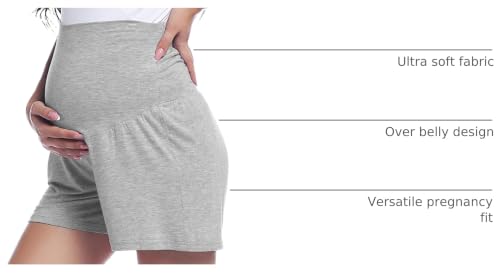 Joyaria Women's Maternity Shorts Pajama Sleep Lounge Pregnancy Sleepwear - color: Gray, size: Medium