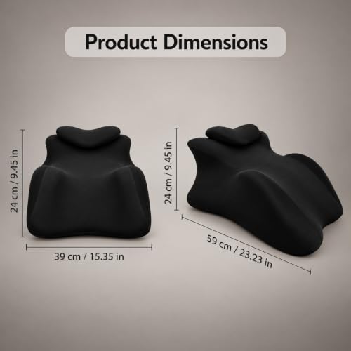 27 Degree Couples Pillow,Memory Foam Wedge Pillow, Black - color: Black