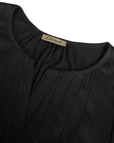 CzzzyL Nursing Fall Dresses for Women Maxi Dress with Pockets - color: Black, size: Medium