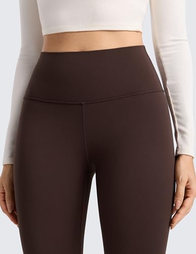 CRZ YOGA Matte Fleece Lined Leggings 25'' - color: Hot Fudge Brown, size: Small