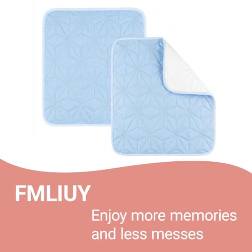 2 Pack Quilted Waterproof Pads for Bed Washable 34x36 Inch Blue - color: Blue, size: 34"x36"