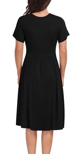 Maternity Dress Summer Wrap Baby Shower Pregnancy Nursing - color: Black, size: Small