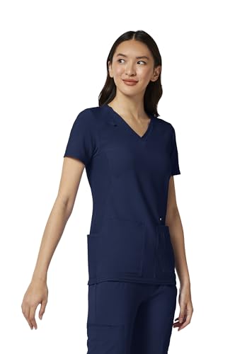 Cherokee Women's Medical Scrub Top Iflex V-Neck Knit Panel Top CK605 - color: Navy, size: X-Small