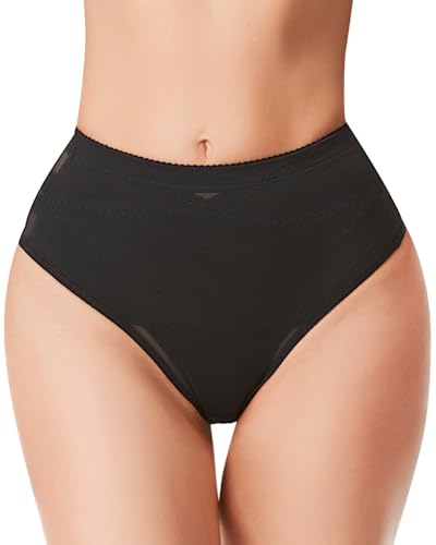 Thong Shapewear Tummy Control Underwear for Women Body Shaper - color: A02# Black, size: Small