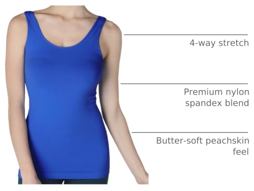 NIKIBIKI Women Seamless Premium Classic Tank Top, Made in U.S.A - color: Royal Blue