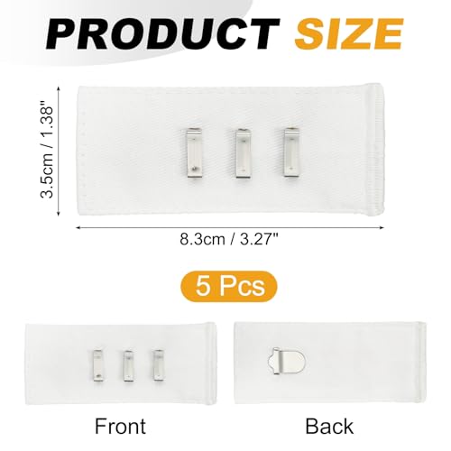 MECCANIXITY 5pcs White Pants Waist Button Extenders for Women Men 3.3" - color: White, size: 3.3"