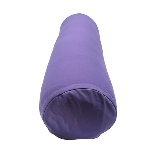 Microbead Body Pillow – Full Body Side Sleeping Support Pillow with Removable Cover for Hips, Knees, Back & Everyday Comfort, 30" x 8" - color: Purple