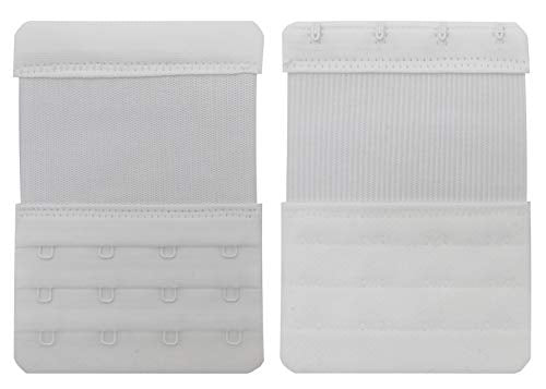 Tamlien 4 Hook Bra Extenders,Stretchy Soft Comfortable Bra Strap Extender - color: White-6 Pcs Pack