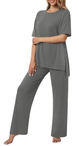 Netsmile Lounge Sets for Women Fall Pajamas 2 Piece Pjs Postpartum Outfits - color: Grey, size: X-Large