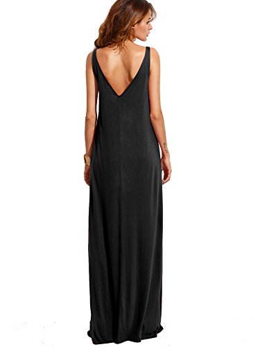 Verdusa Women's Casual Sleeveless Deep V Neck Summer Beach Maxi Long Dress - size: XX-Large