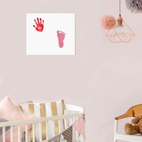 Large Inkless Hand and Footprint Kit, Baby Keepsake, 2-Pack - color: Red and Pink