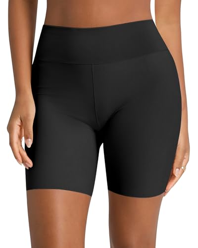 AugYew Cooling Slip Shorts Under Dresses Anti Chafing Seamless Underwear - color: Black, size: Large