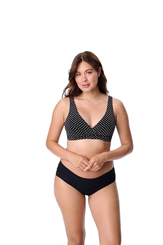 Motherhood Maternity Women's Soft Cotton Spandex Wrap Front Maternity & Nursing Sleep Bralette Bra S-3x - color: Mini Dot/Heather Grey 2 Pack, size: Large
