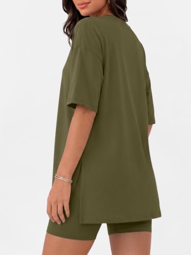 LILLUSORY Womens Lounge Sets 2 Piece Matching Pajamas Summer Outfit 2026 - color: Army Green, size: Large