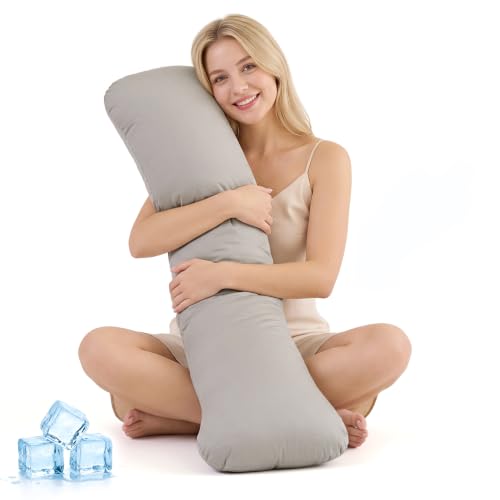 YZ HOME Weighted Body Pillow 6.5lbs Cooling Body Pillow (41" x 10") - color: Grey (6.5 Lbs)