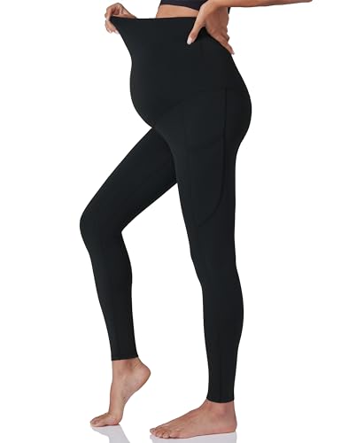 POSHDIVAH 3 Pack Women's Maternity Leggings Yoga Pants with Pockets - color: 3 Pack Black, size: X-Large