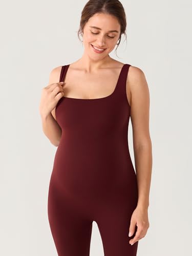 MOMANDA Maternity Jumpsuit Leggings 25" - color: Red Merlot, size: X-Small