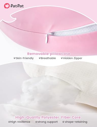 PATPAT Pregnancy Pillow, Cooling Maternity Pillow with Adjustable Wedge - color: Pink
