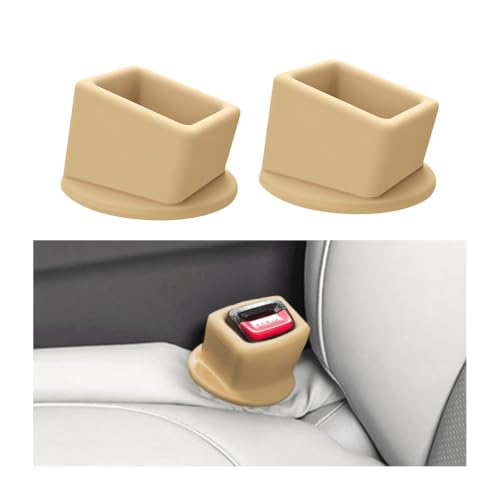 Bittwee Seat Belt Buckle Holder Car Seatbelt Fixer, Beige - color: Beige