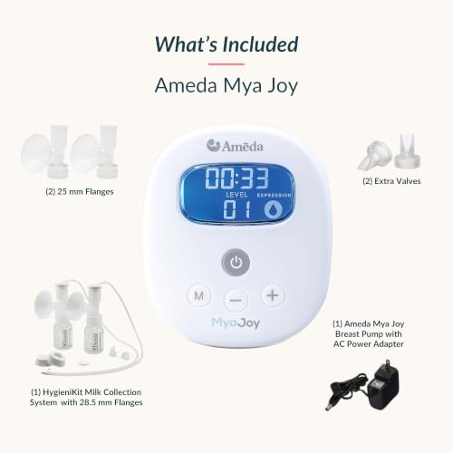 Ameda MYA Joy Portable Double Electric Breast Pump | Hospital Grade - color: White With No Tote