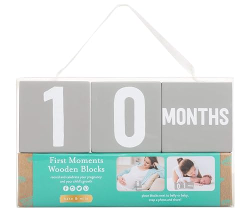 Kate & Milo First Moments Wooden Baby Milestone Blocks - color: Age Blocks