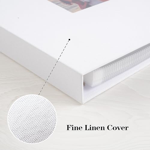 Mublalbum 8.5x11 Inch 3 Ring DIY Scrapbook Photo Album 80 Pages,White - color: White