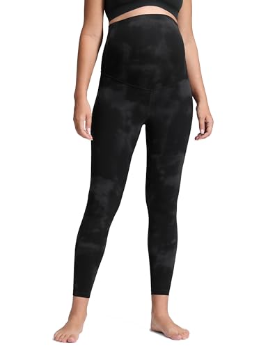 CRZ YOGA Maternity Leggings 25" - color: Black Tie Dye, size: Large