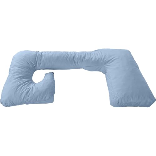 MyPillow Single L Shape Maternity Pillow – 56" x 28" Pregnancy & Body Support Pillow with Removable Zippered Cover, Sky Blue - color: Sky Blue, size: L -Shape