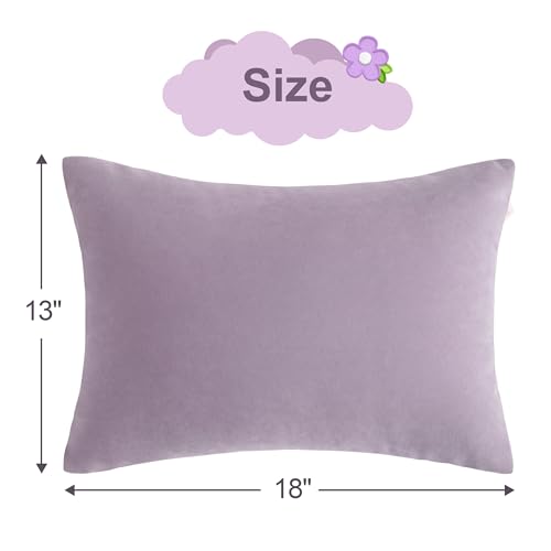 BEDSUM Plush Toddler Pillows, 13 x 18, Microfiber, 2 Pack, Lavender - color: Lavender, size: 13x18 inches