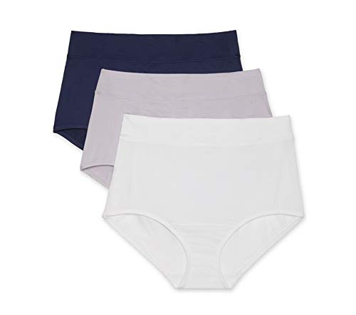 Warner's womens Blissful Benefits Breathable Moisture-wicking Microfiber Brief Rs4963w - color: Lavender Macaron/White/Navy Ink, size: X-Large