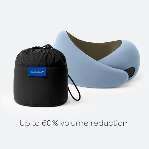 Ostrichpillow GO Travel Pillow, 360° Memory Foam Support, Soft & Washable - color: Meadow