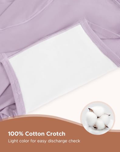 INNERSY Women's Maternity Underwear Cotton Pregnancy Boyshorts 4-Pack - color: Lavender, size: Medium