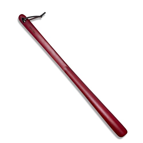 Myluxi Wooden Shoe horn Long Handle for Seniors,23.6in Shoe Helper - color: Staindedred-beech