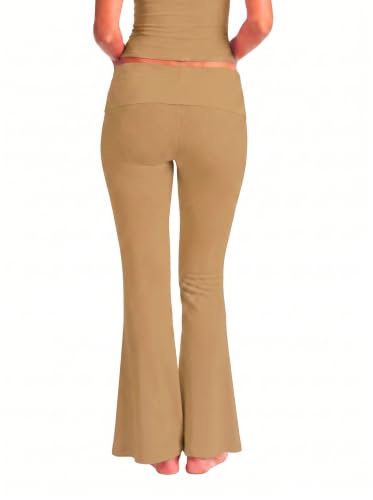 Flare Leggings for Women Tummy Control Bootcut Yoga Pants - color: 30"coffee Brown, size: X-Small
