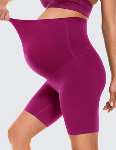 BAYDI Clouduxi Maternity Biker Shorts Over the Belly 6" - color: Magenta, size: Small