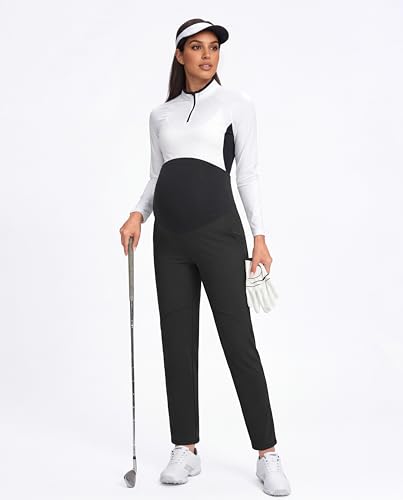 Maternity Pants Over The Belly Stretchy Scrub Pants - color: Black, size: Medium