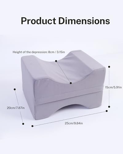 Ergonomic Memory Foam Knee Pillow for Side Sleepers, Multi-Position Leg Support Cushion for Spine Alignment & Hip Back Sciatica Pain Relief, Removable Washable Cover